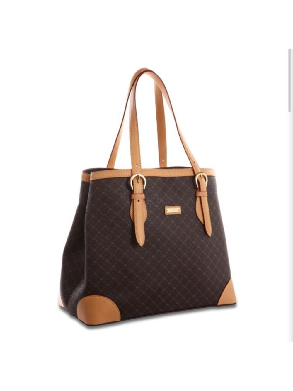 Rioni Signature Classic North-South Minimalist Tote Handbag Purse, Brown/Tan NWT